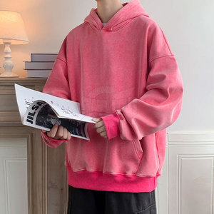 Sudadera con Capucha para Hombre, Diseño Moderno, Lavado Ácido, Estilo Urbano, Color Sólido, Cuello con Capucha, Temporada de Invierno, Tinte Liso, Técnica Personalizada - Product Image 3