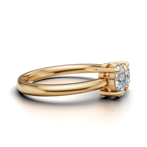 IGI Certified Lab Grown Diamond Toi Et Moi <b>Ring</b> 18K Yellow / White & Rose Gold Princess & Oval Shape Engagement <b>Ring</b> For Women - Product Image 4