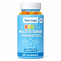 Gommes multivitaminées pour enfants avec probiotiques, supplément de fruits à mâcher pour la santé digestive, 60 gommes