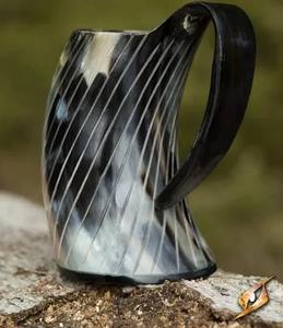 Taza de cuerno de vaca natural para cerveza, cerveza e hidromiel, bebida medieval ecológica - Product Image 2