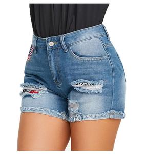 Shorts en jean pour femmes à la mode de qualité supérieure vêtements de rue décontractés Yoga mode extérieure femmes jeans en détresse Shorts en jean - Product Image 1