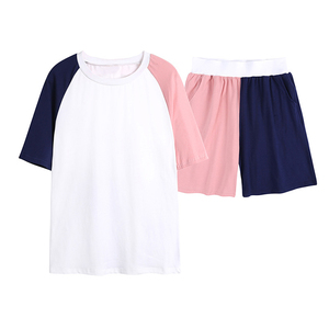 Customized Logo Women Summer Clothes Tracksuit Women Clothing <b>Sets</b> Contrast Color Shorts Loungewear <b>Set</b> Mommy and Me Short <b>Sets</b> - Product Image 1