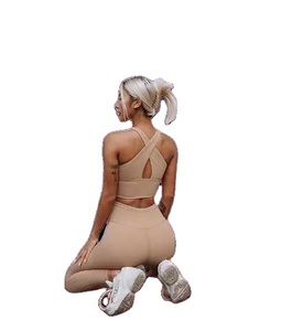 Ensemble d'entraînement de Compression sans couture pour femmes, Legging taille haute, soutien-gorge de sport, magasin de vêtements pour femmes, couture en maille - Product Image 1