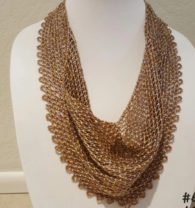 Beautifully Handmade Solid Netted Beaded <b>Scarf</b> Pattern High Quality Unique Western Beaded <b>Scarf</b> Necklace, Fringe Beaded Bandana - Product Image 1