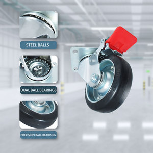 CCE 100 มม. ลูกกลิ้งล้อเลื่อนยางเซ็นทรัลล็อคอุตสาหกรรมยุโรป - Product Image 4