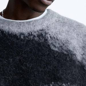 เสื้อสเวตเตอร์ไหมพรมโมแฮร์ผู้ชายแบบสั่งทำพิเศษ แขนยาว ทรงโอเวอร์ไซส์ สำหรับฤดูหนาว สปอร์ตแวร์ น้ำหนัก 220 กรัม ป้องกันขนร่วง ระบายอากาศได้ดี สไตล์วินเทจ - Product Image 6