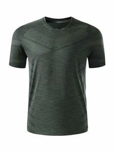 Service OEM en gros, t-shirts personnalisés pour hommes, motif uni, tricotés en coton/fibre de bambou, séchage rapide, respirants, vêtements de sport, course à pied - Product Image 5