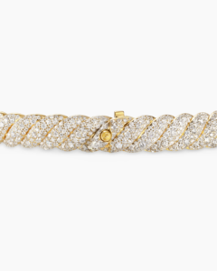 Women's 18K Gold Plated <b>White</b> Diamond <b>Bracelet</b> Fashion Jewelry with Sculpted Cable Design for Gift - Product Image 5