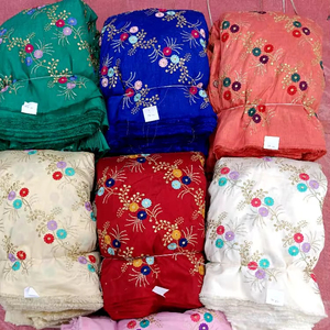 Rouleau de tissu 100 % polyester en gros pour la fabrication de rideaux, résistant aux plis, durable, teint et brodé pour accessoires - Product Image 1