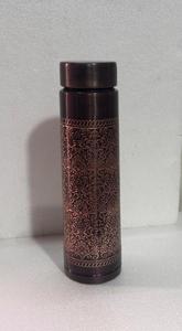 Hydration Ritual Crafted Pure Copper Water <b>Bottle</b> <b>Lid</b> Ancient Holistic Science Ayurveda Engraved Design Thermal Insulation >24 - Product Image 5