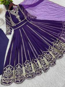 Vestido Salwar Kameez paquistaní de nuevo diseñador con trabajo de secuencia de bordado pesado completamente cosido con la colección Dupatta Party Wear - Product Image 5