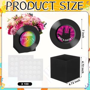 Cajas de flores de registro de <span class=keywords><strong>los</strong></span> años 50 para mesa, caja de música Retro, centros de mesa, Rock Roll 1950s 80s 90s, decoración de fiesta de cumpleaños <span class=keywords><strong>musical</strong></span> - Product Image 2