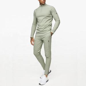 Vêtements de sport d'extérieur personnalisables pour hommes, coupe ajustée, col zippé, respirant, écologique, séchage rapide, manches longues, rashguard - Product Image 5