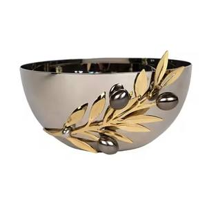 Tazón de Servir Moderno y Elegante, Hecho a Mano, de Metal Pulido, Ecológico, Apto para Lavavajillas, con Diseño de Hoja y Forma Personalizable - Product Image 6