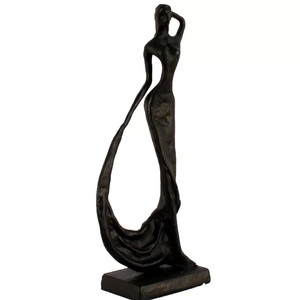 Nouveaux accessoires de décoration en métal plaqué or, Sculpture sur pied de feuille, décoration de table moderne avec support en marbre - Product Image 6