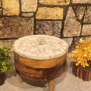 Acrylic wppd <b>Box</b> Elegant Transparent <b>Storage</b> for Dry Fruit Chocolates & Festive Gifting Handcrafted Luxury Mother of Pearl Inlay - Product Image 5