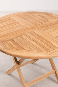 Mesa de Comedor Plegable de Madera de Teca Maciza Ganesa para Interior o Exterior con Acabado Natural - Product Image 3