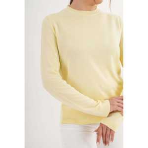 Suéter Amarillo Casual de Cuello Redondo, Tejido Fino, Venta al Por Mayor - Product Image 2