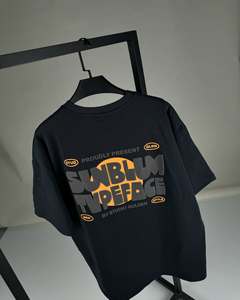 T-shirt unisexe imprimé lavé à l'acide avec logo personnalisé 100% coton coupe ample conception à épaules tombantes 280 Gsm à la mode pour hommes femmes - Product Image 6