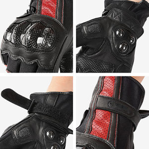 Gants de moto en cuir imperméables et respirants pour l'hiver, chauds, à doigts entiers, compatibles avec les écrans tactiles, bracelet de poignet réglable, protection - Product Image 3