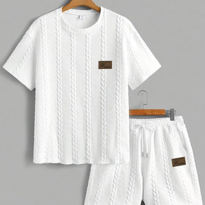 Conjunto de algodón de verano para hombre, traje informal de tela de secado rápido transpirable para vacaciones en la playa, tendencias 2025 para hombres - Product Image 2