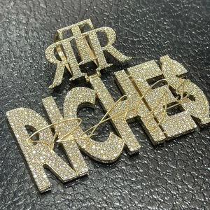 Pendentif personnalisé en argent massif 925 plaqué diamant, lettre HB, style hip-hop glacé, certifié IGI, tendance pour hommes, idéal pour les soirées - Product Image 3