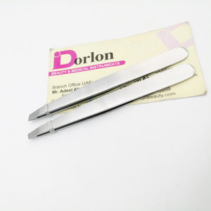 แหนบถอนคิ้วสเตนเลสแบบตรงมีความแม่นยำรับการรับรอง CE แหนบคิ้วแบบปรับแต่งโลโก้ได้ตามต้องการ - Product Image 1