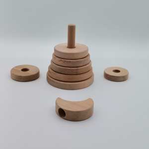 Apilador de madera Montessori para bebés, juguetes de apilamiento para niños pequeños, respetuoso con el medio ambiente - Product Image 4