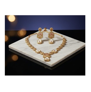 Ensembles de colliers antiques de qualité standard Ensembles de bijoux de mode 77gm pour femmes Ensemble de bijoux de mariée pour mariage et festival - Product Image 1