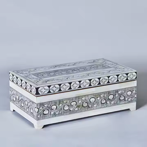 Boîtes de luxe pour mariage oreille anneau Bracelet collier stockage boîtes à bijoux approvisionnement direct d'usine boîte de incrustation d'os en bois de luxe - Product Image 6