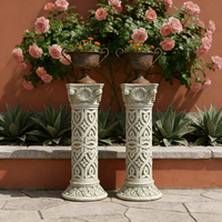 Socle de colonne romaine en résine - Support à fleurs de style européen pour la décoration de jardin, pilier classique pour accessoires de photographie de mariage