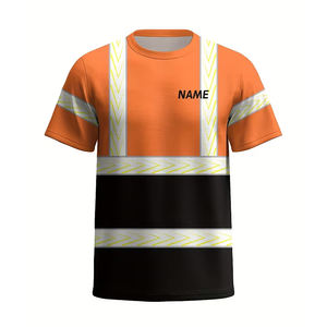 Nouveauté T-shirts de travail grande taille personnalisés respirants haute visibilité réfléchissants bicolores - Product Image 3