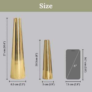 แจกันดอกไม้ตกแต่งบ้านสไตล์โมเดิร์น แจกันดอกไม้โลหะสีทองสำหรับงานแต่งงาน ราคาไม่แพง - Product Image 3