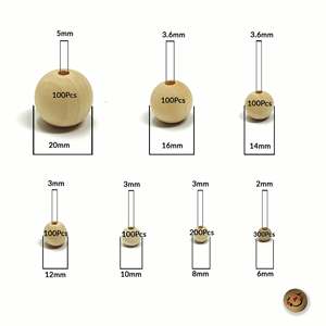 ลูกปัดไม้สีฟ้าอ่อนทรงกลมขนาด 6 มม. ลายหัวใจ ดีไซน์ทันสมัย เป็นมิตรกับสิ่งแวดล้อม งานฝีมือทำมือจากอินเดีย ชุดตกแต่งบ้านหลายชิ้น - Product Image 5