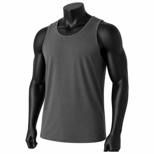 Camiseta sin mangas personalizada para hombre, estilo racerback, para gimnasio y fitness, transpirable, ropa deportiva, proveedor mayorista OEM - Product Image 3