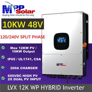 LVX12kw WP 10kw 48V Entrada de CA única/doble Inversor solar Arco de inyección de red cero/RSD Paralelo PV 600V Entrada máxima USB/WiFi incorporado - Product Image 3