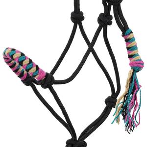 Licol de cheval western avec muserolle en cuir travaillé motif tournesol et cactus, en nylon réglable, équipement équestre - Product Image 2