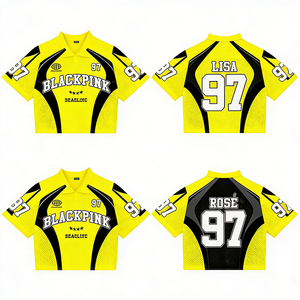 Camiseta Deportiva de Fútbol Personalizada con Cuello en V, Transpirable, Estilo Urbano, para Verano, con Bordado, Malla, Corte Recortado, Talla Grande - Product Image 4