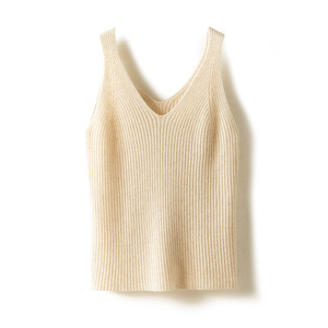 Women's tank Top Knitted Thread Rib <b>Vest</b> Women <b>Slim</b> Cropped Breathable Women Crop Pit Striped V-neck Tank Top Haus Industries - Product Image 2