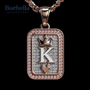 Elegante diseño helado Crown Ace K Naipe colgante 925 Plata y 18K chapado en oro Moissanite colgantes y dijes - Product Image 3