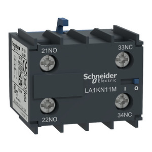 Per contatto ausiliario SCHNEIDER ELECTRIC LA1KN11M TeSys K Block con 1 NO + 1 NC, morsetti a vite, conforme EN 50012 - Product Image 1