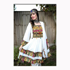 Robe de soirée 3 pièces de couleur afghani incroyable costume pour femmes pakistanaises en vente chaude articles d'été et d'hiver indiens - Product Image 3