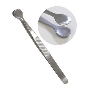 Pince à perles professionnelle en acier inoxydable de 5,75 pouces, poignée texturée, pointe peu profonde de 14 mm pour piercing, accessoire de maquillage permanent - Product Image 4