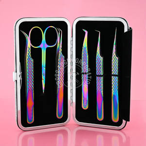 Pinzas de extensión de pestañas Punta de fibra Pinzas de pestañas Punta de 45 90 grados Pinzas de volumen curvo Herramienta de aislamiento de volumen curvo antideslizante - Product Image 5