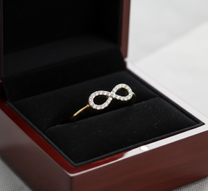 Anillo de Compromiso de Diamantes Infinitos de Oro de Lujo para Mujer, Símbolo de Promesa de Amor - Product Image 5