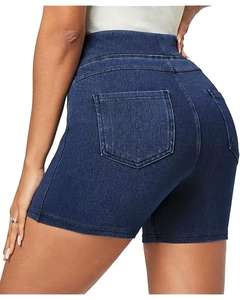 Acheter Short en jean personnalisé pour femmes Short en jean décontracté extensible déchiré ourlet effiloché Short tendance d'été 2026 - Product Image 2