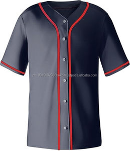 Vente en gros de maillots de baseball et de softball personnalisés pour hommes chemises unies à broderie vierge vêtements de club de baseball de softball - Product Image 2
