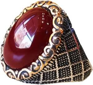 Wholesale <b>Mens</b> <b>Ring</b> New Arrival Natural Red Onyx Gemstone December Birthstone Birthday Gift Jewelry 925 Sterling Silver <b>Ring</b> - Product Image 1