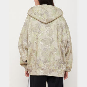 Sudadera con capucha y cremallera de gran tamaño personalizable 2025 para mujer, cuello con capucha estampado de invierno con bolsillo de canguro y hombros caídos - Product Image 3