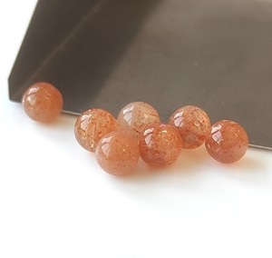 ซันสโตนแท้ทรงกลมขนาด7มม. ลูกปัดเดี่ยวแบบไม่เจาะอัญมณี DIY - Product Image 1